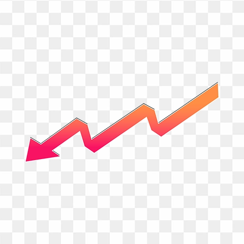 Down arrow financial graph Royalty Free png and psd Image
